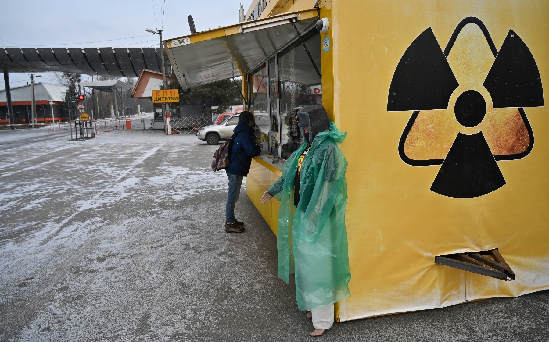 A small souvenir shop sells trinkets near the Chernobyl explosion zone [AFP]