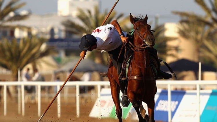 Tent pegging: A game of knights and horses