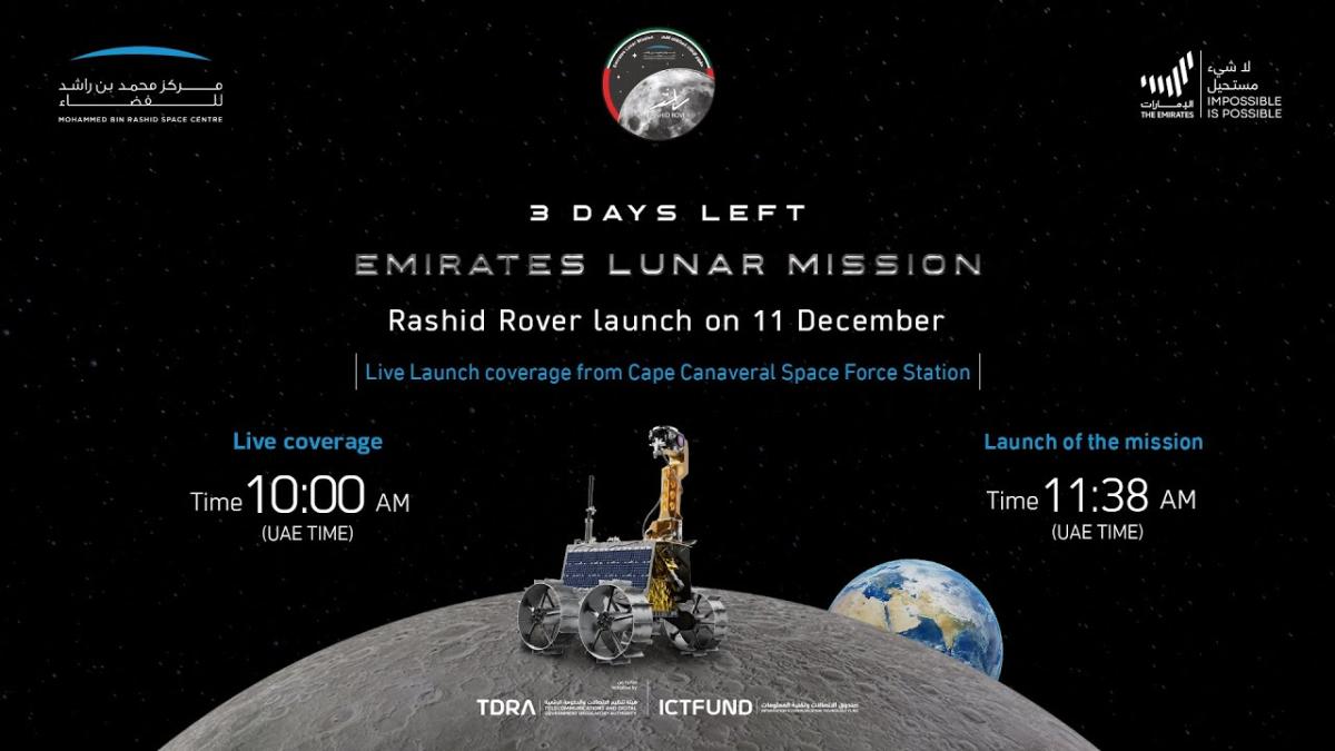 Emirates Lunar Mission’s Rashid Rover launch set for December 11_1