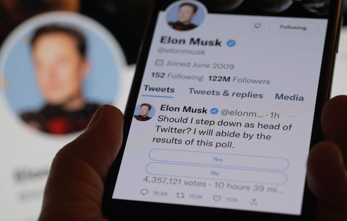 Musk launches poll on whether he should quit as Twitter CEO1