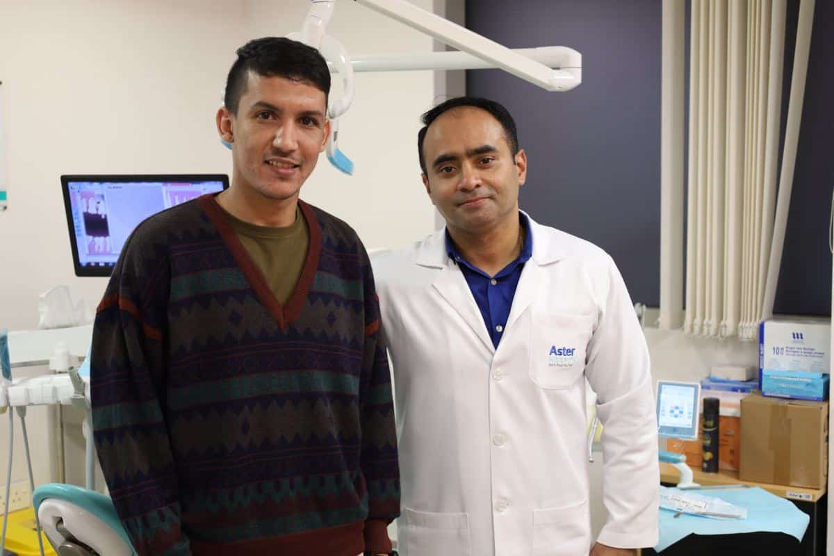 Abdellahi Boye with Dr Renju Prem at Aster Hospital, Mankhool
