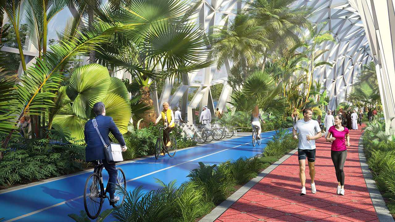 Dubai reveals massive new 93km climate controlled highway for walking, cycling