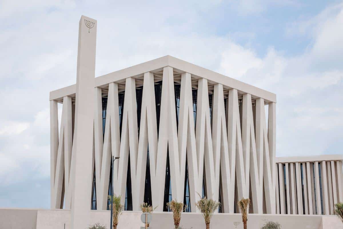 Exterior view of the synagogue. Courtesy of Abrahamic Family House