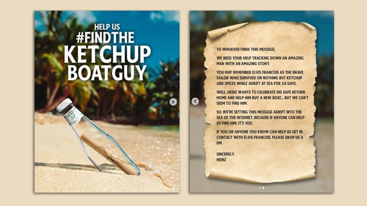 Heinz is looking for a man who survived 24 days at sea on just ketchup