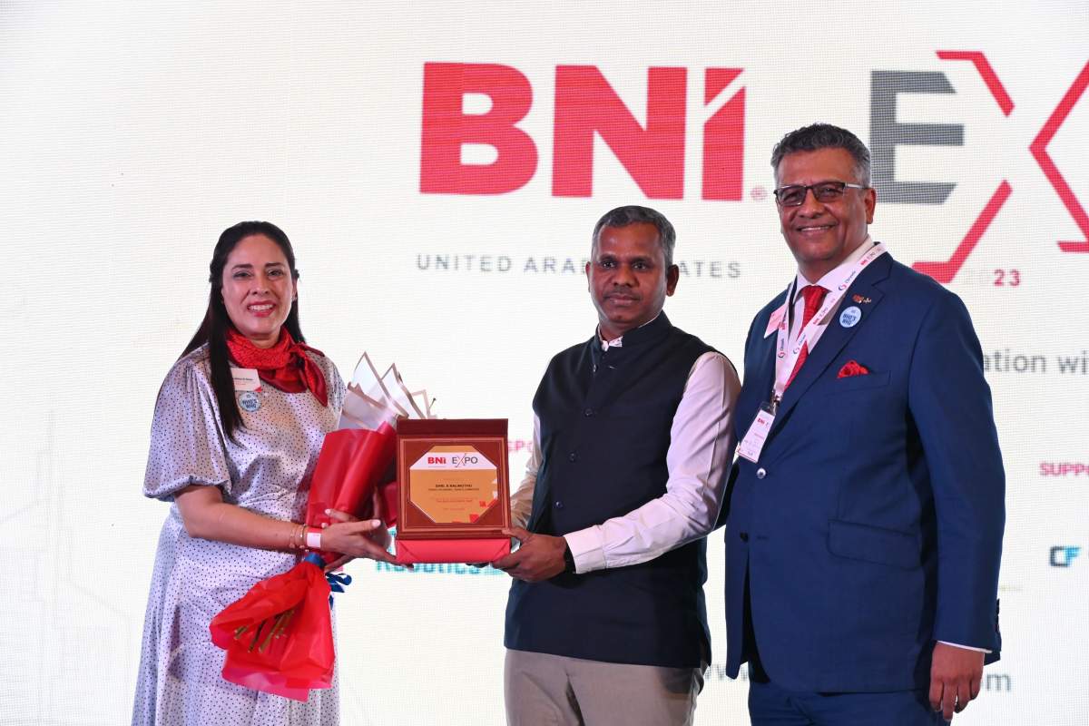BNI EXPO 2023- Left to Right- Anuradha B Shah, K. Kalimuthu, Bijay Shah