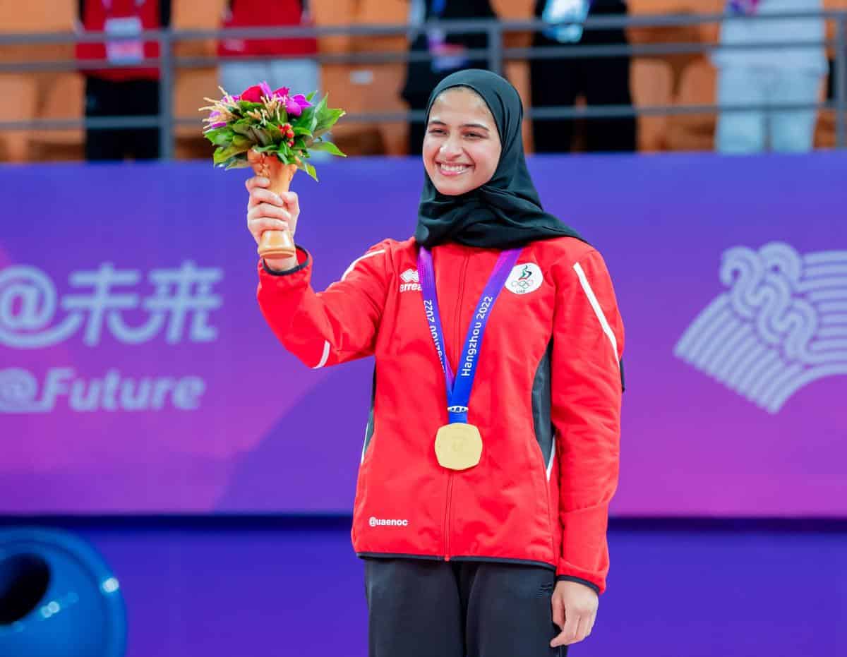 UAE’s Asma Alhosani made history on Friday as the country’s first woman to secure a gold medal in martial arts at the Asian Games.