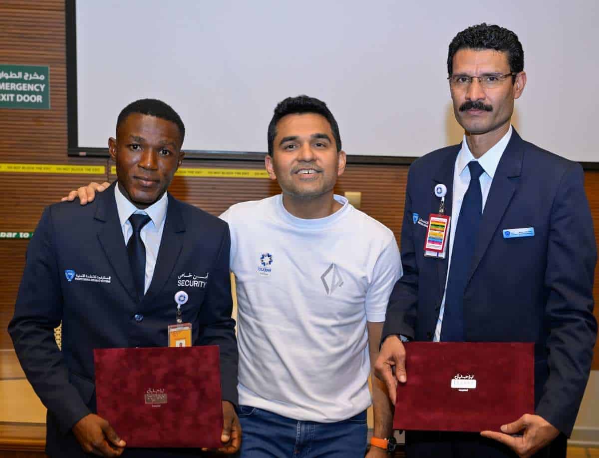 Burjeel Hospital rewarded its security team with AED 50k, who saved the life of a woman with their actions