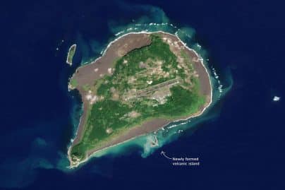 Emergence of Earth’s new island captured in satellite imagery