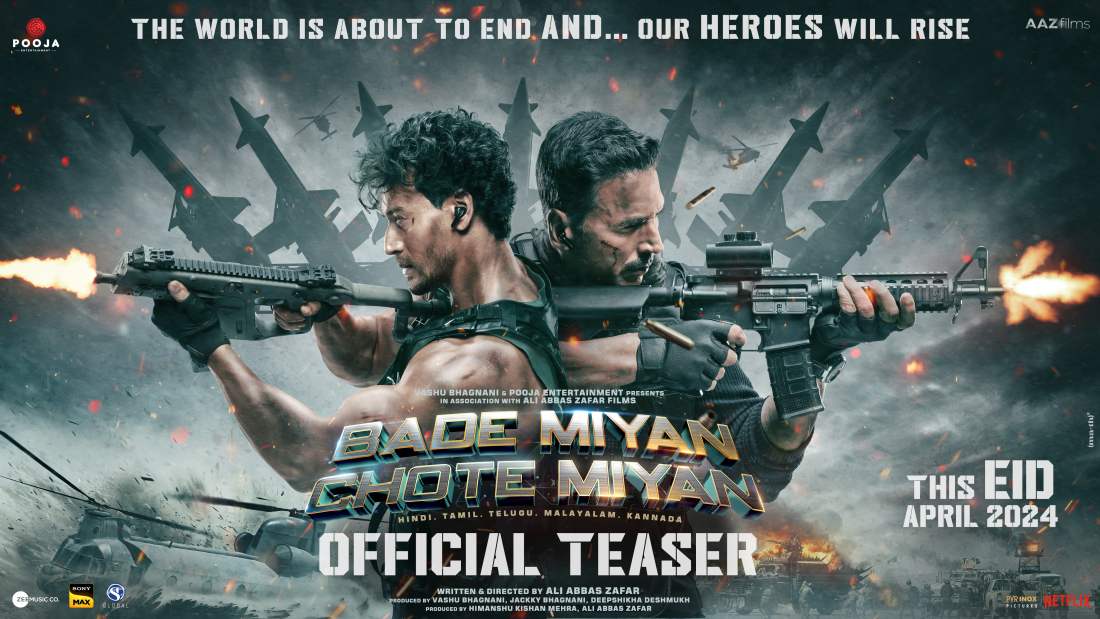 Bade Miyan Chote Miyan teaser is a STORM of Action, Thrill, and Entertainment; coming together with Bollywood’s biggest action heroes Akshay Kumar and Tiger Shroff releasing this Eid April 2024