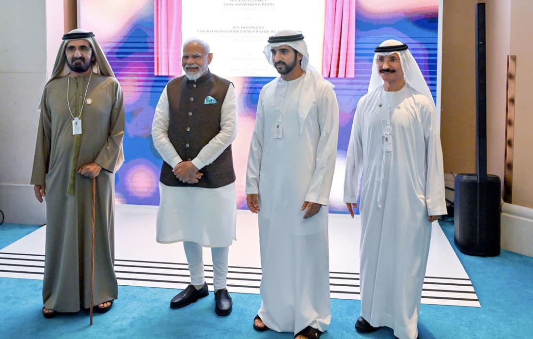 Sheikh Mohammed bin Rashid and PM Modi, lay Dubai traders market foundation