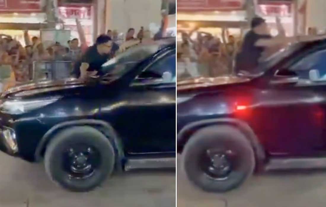 Chappal thrown at PM Modi's Bullet Proof Car