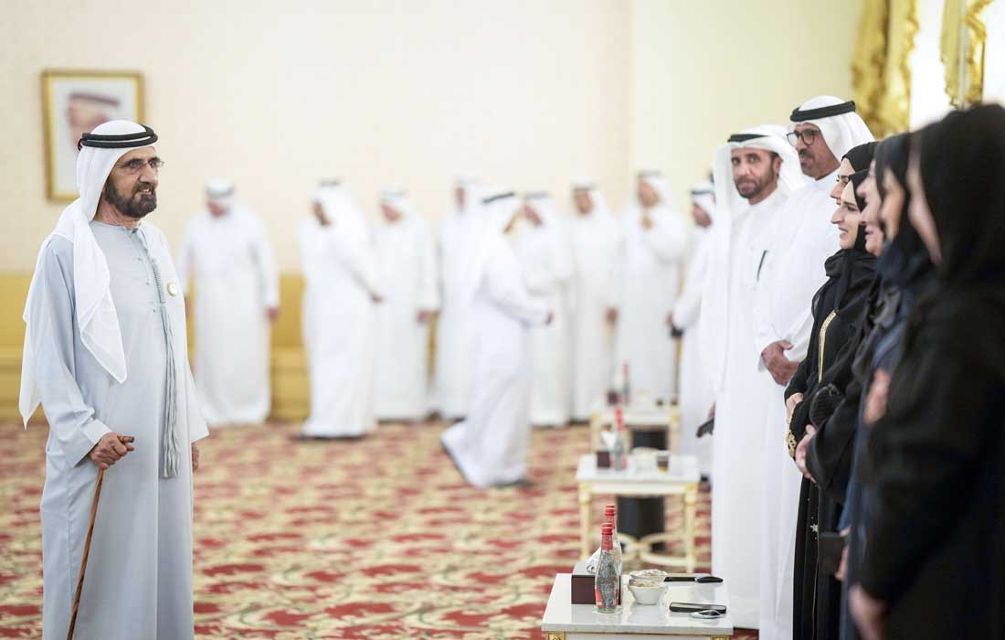 Sheikh Mohammed bin Rashid meets local dignitaries, businessmen, and investors