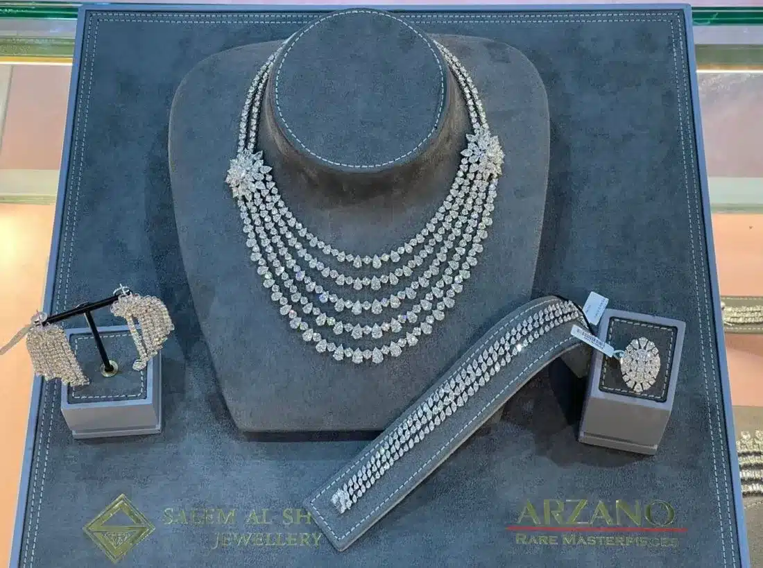 the most expensive diamond set at the exhibition