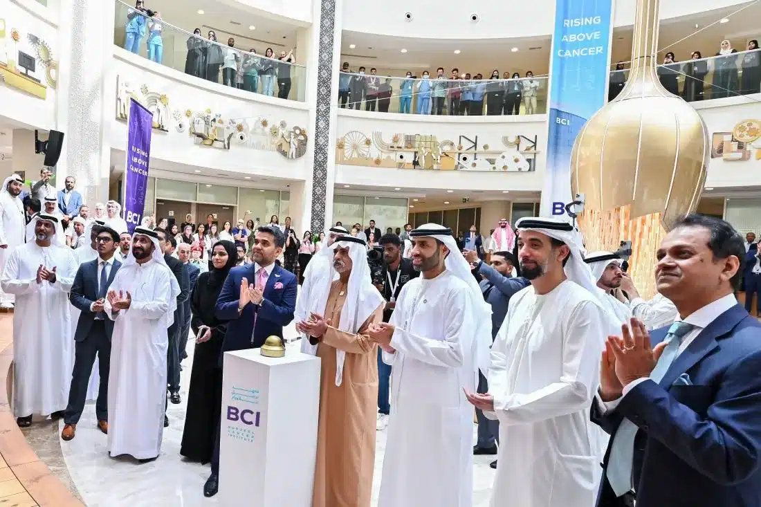 H.E. Sheikh Nahyan bin Mubarak Al Nahyan, Dr. Shamsheer Vayalil and other members of Burjeel Holdings' senior management at the launch of the Burjeel Cancer Institute