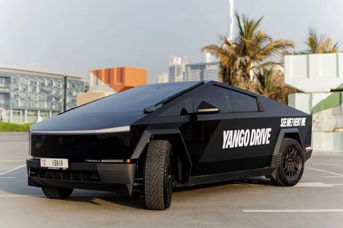 You can rent out a Tesla Cyber truck in UAE through Yango Drive