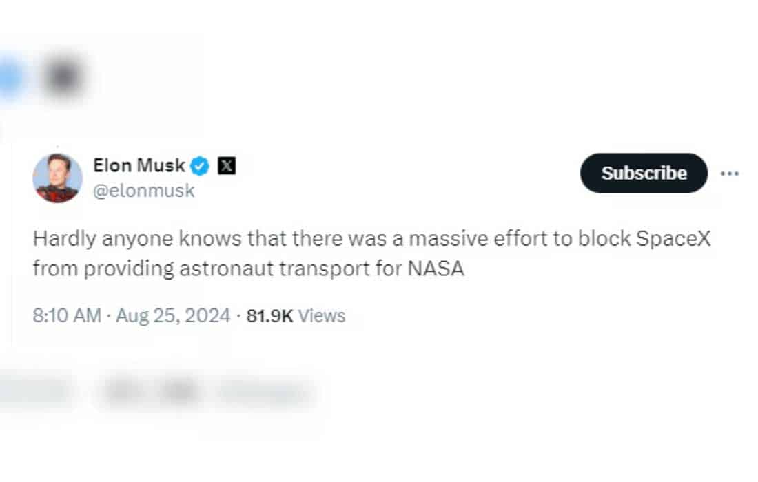 Elon Musk NASA X