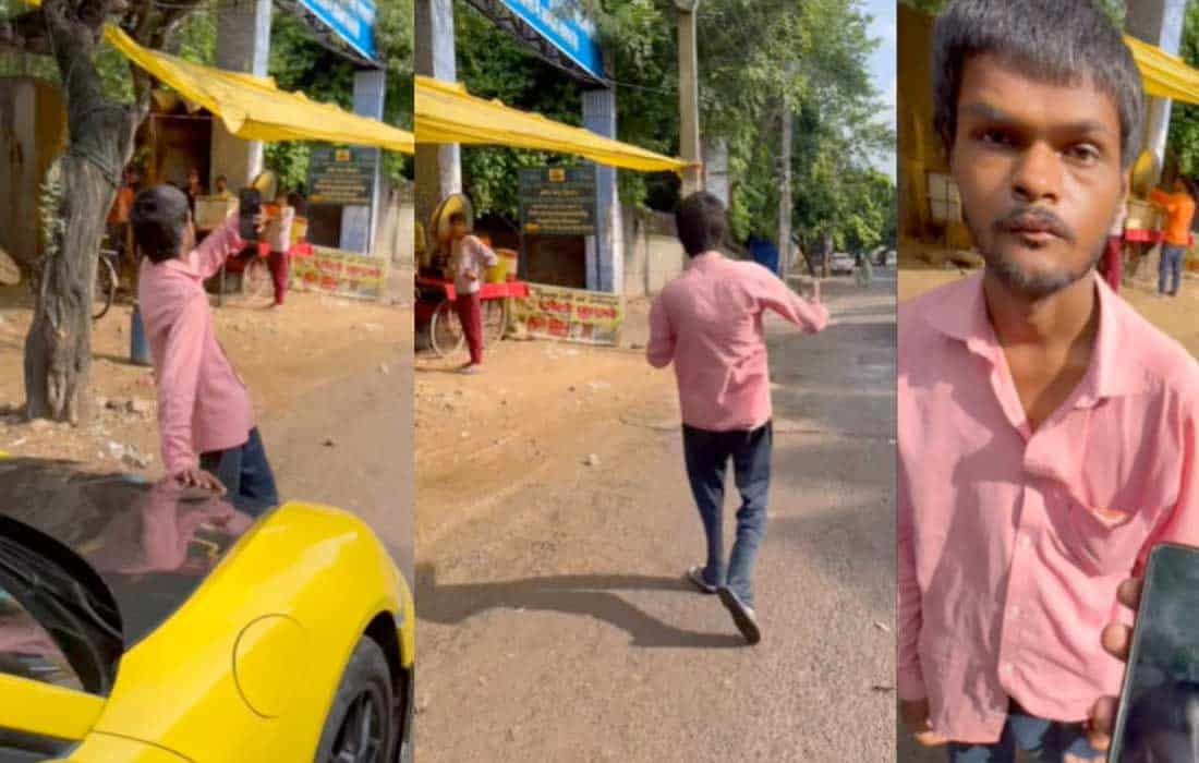 Porsche owner catches differently-abled clicking selfie with his luxury car