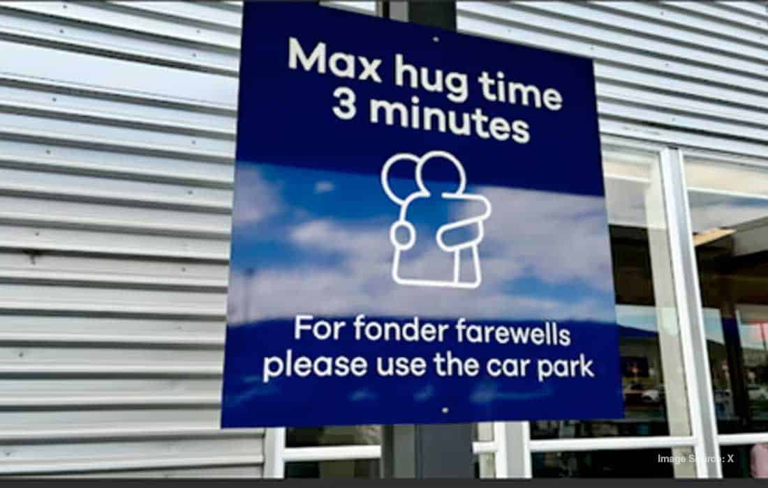 Airport limits goodbye cuddles and hugs to three minutes, causes public outcry