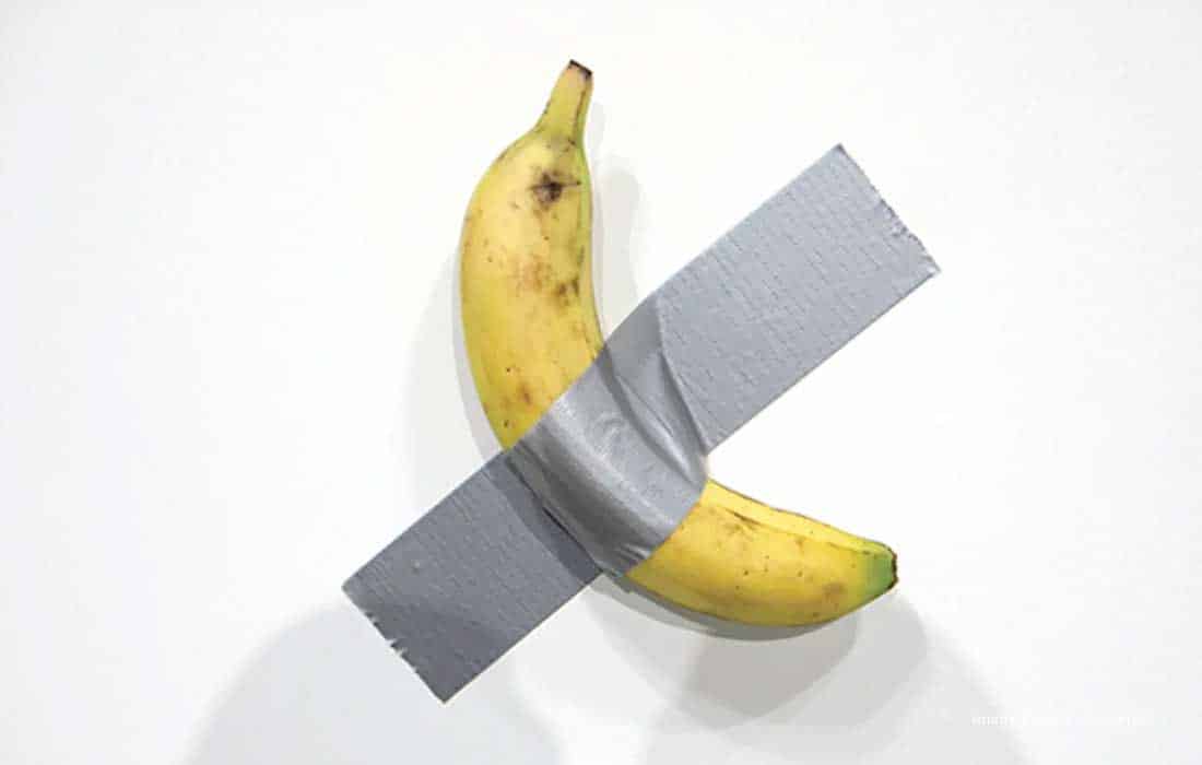 Cattelan’s duct-taped banana might get over $1 million at auction!