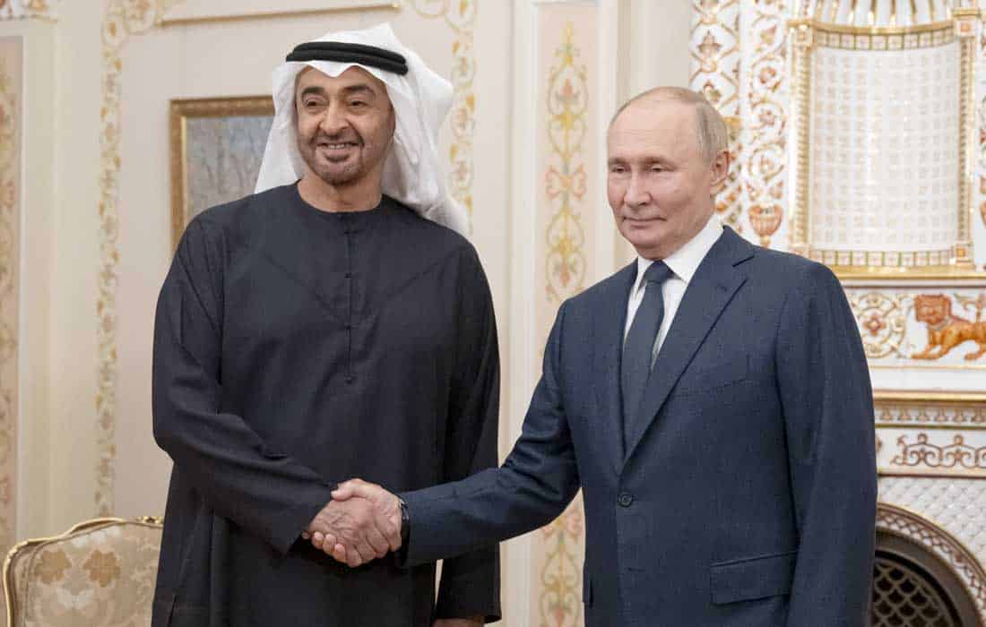 UAE President His Highness Sheikh Mohamed bin Zayed Al Nahyan attended a special dinner hosted in his honour by His Excellency Vladimir Putin, President of the Russian Federation