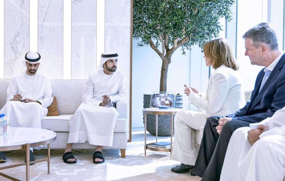 Hamdan bin Mohammed meets with Ruth Porat, President of Google