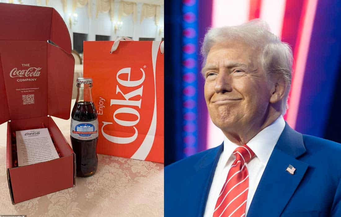 Coca-Cola unveils Diet Coke presidential bottle for Trump