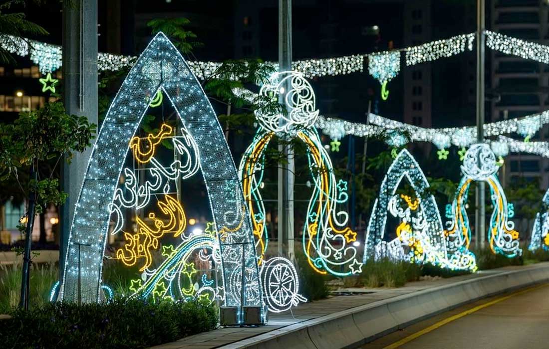 Abu Dhabi City Municipality lights up streets to celebrate Eid Al Fitr