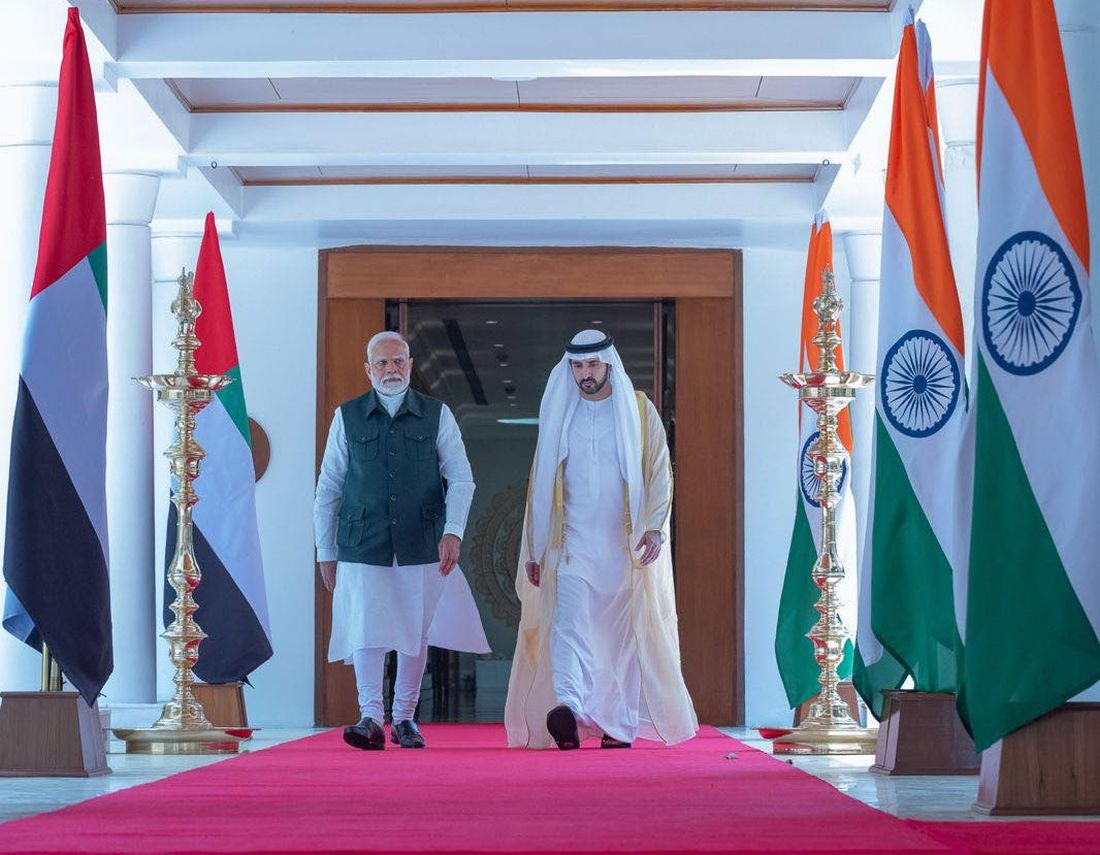 His Highness Sheikh Hamdan bin Mohammed bin Rashid Al Maktoum - Indian PM Narendra Modi