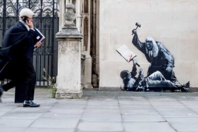 Banksy surprises with his latest mural outside UK court, sparks debate online