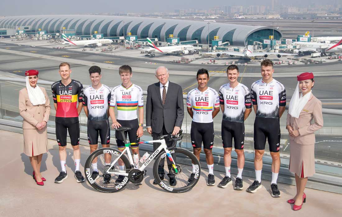 UAE Team Emirates XRG visit Emirates HQ